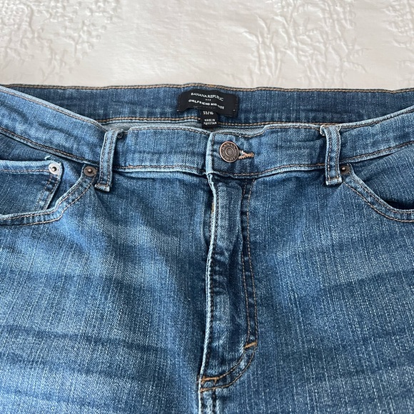 Banana Republic Women's Mid-Rise Blue Girlfriend Jeans 33/16 - Picture 3 of 6